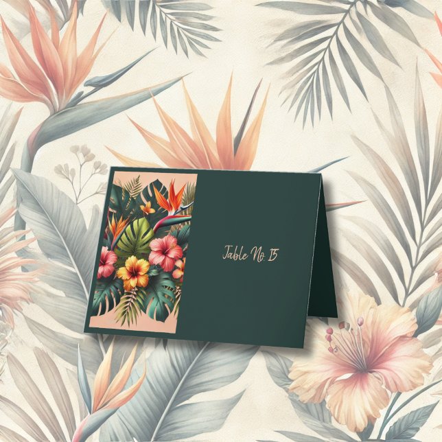 Colourful Exotic Hawaiian Tropical Table Card (Creator Uploaded)