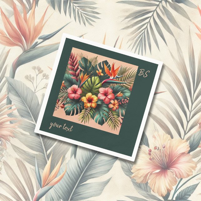 Colourful Exotic Hawaiian Tropical Wedding Napkin (Creator Uploaded)