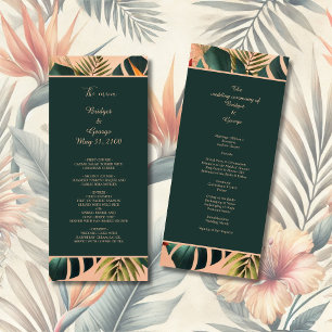 Colourful Exotic Hawaiian Tropical Wedding Program