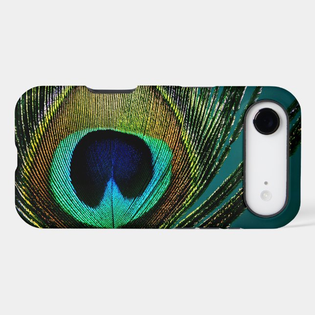 Colourful Exotic Peacock Feather Modern (Back (Horizontal))