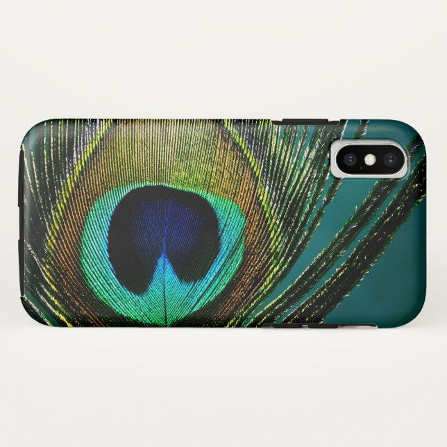 Colourful Exotic Peacock Feather Modern Case-Mate iPhone Case (Back (Horizontal))