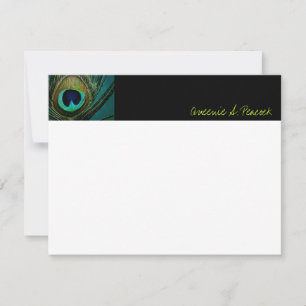 Colourful Exotic Peacock Feather Photo Elegant Chi Card