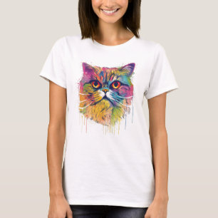 Colourful Exotic-shorthair cat T-Shirt