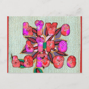 Colourful Experience Life Floral pattern design ar Postcard