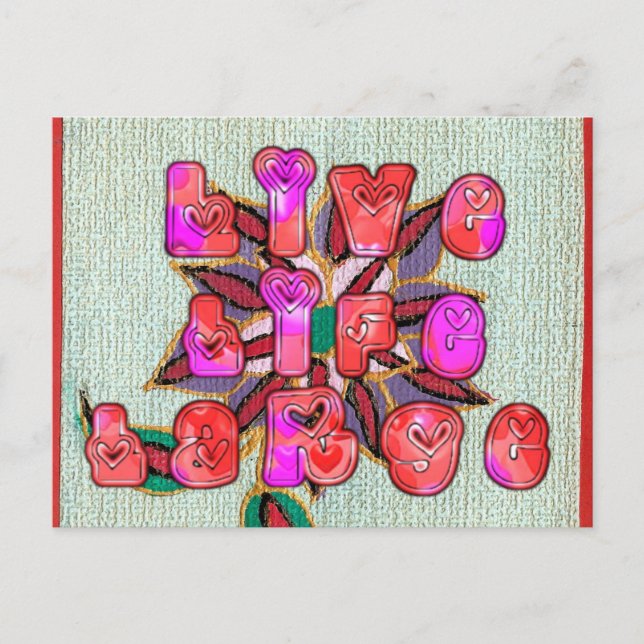 Colourful Experience Life Floral pattern design ar Postcard (Front)