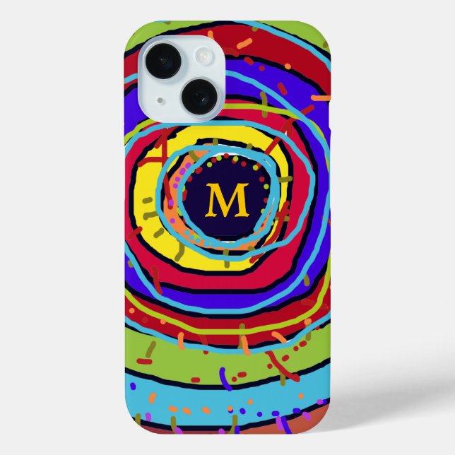 Colourful Explosion in Circles Personalized Case-Mate iPhone Case (Back)