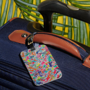 Colourful Expression in Acrylic Paint Luggage Tag