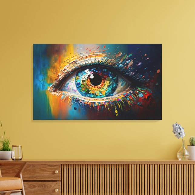 Colourful eye conceptual abstract Elegant Modern Canvas Print (Insitu(LivingRoom))
