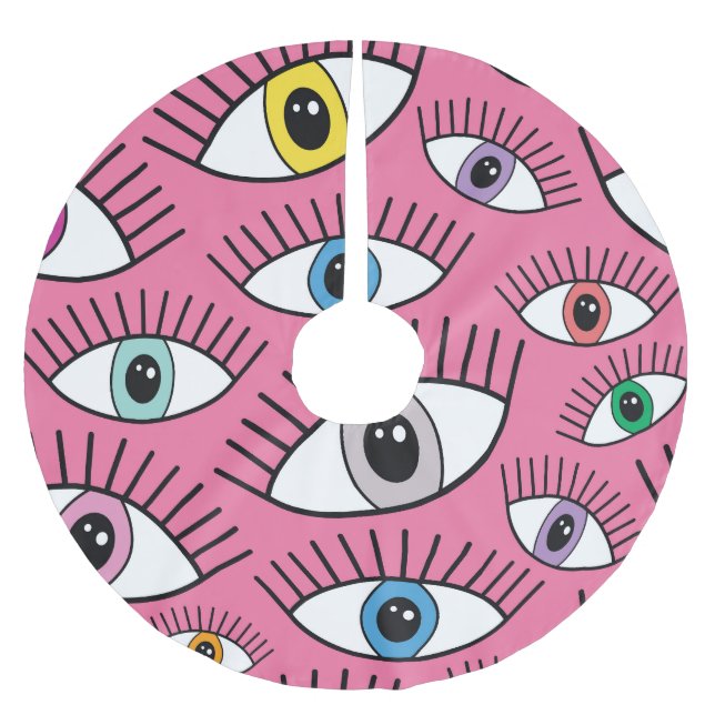 Colourful eyes: magic mystical background brushed polyester tree skirt (Front)