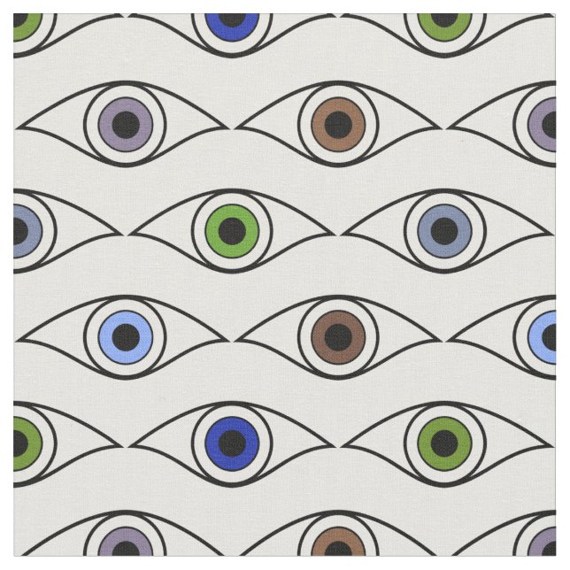 Colourful Eyes Pattern Design Fabric (Close Up)