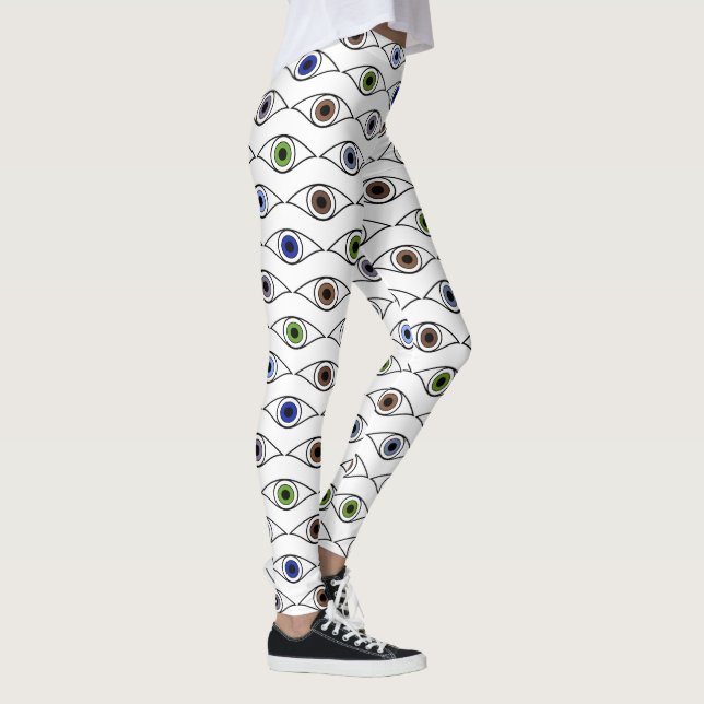 Colourful Eyes Pattern Design Leggings (Right)