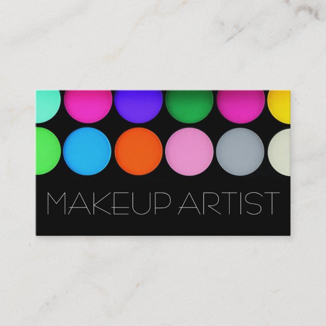 Colourful Eyeshadow Palette MakeUp Artist Cosmetic Business Card (Front)