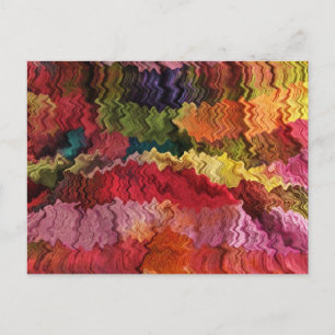 Colourful Fabric Abstract Postcard