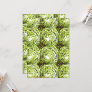 Colourful fabric design featuring green floral mot invitation