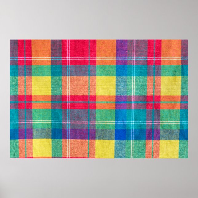 colourful fabric plaid texture. Cloth background Poster (Front)