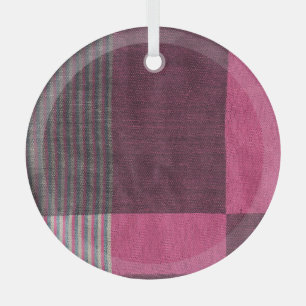 Colourful Fabric Surface: Top View. Glass Ornament