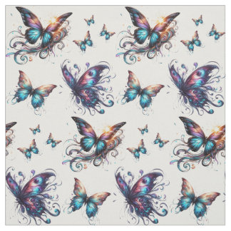 Colourful fabric with butterfly pattern