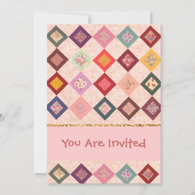 Colourful Fabrics Pattern Invitation (Front)