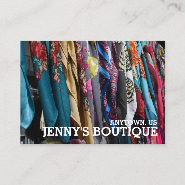 Colourful Fabrics Photography Boutique Fashion Sho Business Card (Front)