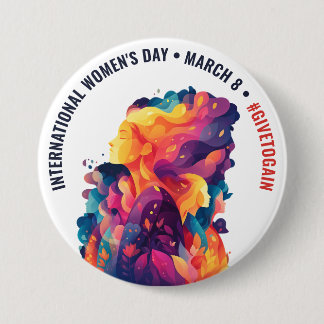 Colourful Faces Abstract Women's Day | IWD 3 Inch Round Button