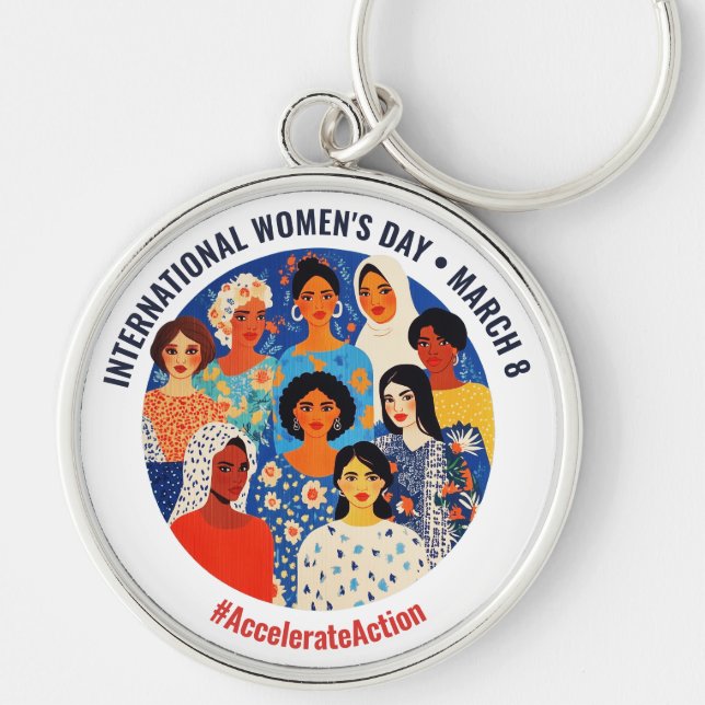 Colourful Faces | International Women's Day | IWD Keychain (Front)