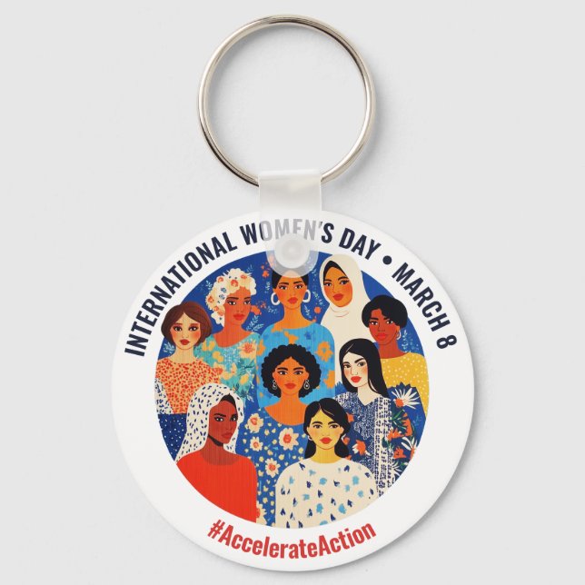 Colourful Faces | International Women's Day | IWD Keychain (Back)