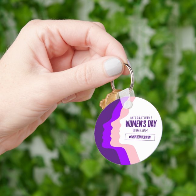 Colourful Faces International Women's Day March 8 Keychain (Hand)