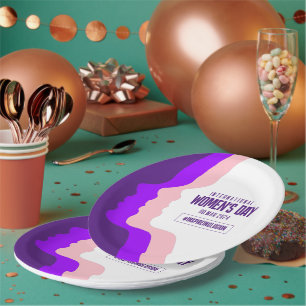 Colourful Faces International Women's Day March 8 Paper Plate