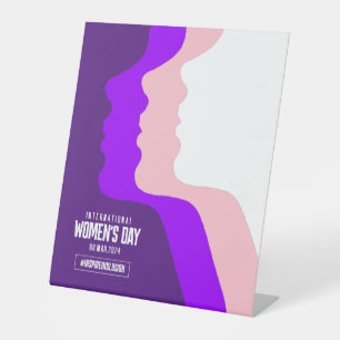 Colourful Faces International Women's Day March 8 Pedestal Sign