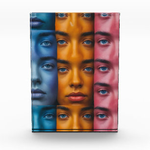 Colourful Faces Pattern Photo Block