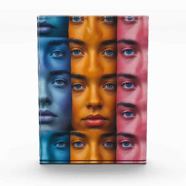 Colourful Faces Pattern Photo Block (Front)