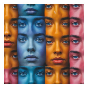 Colourful Faces Pattern Photo Print