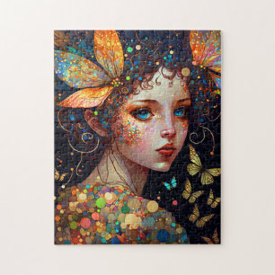 Colourful Fairy Butterflies Fantasy Art Jigsaw Puzzle