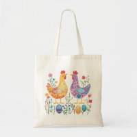 Colourful Fairy Tale Chicken & Egg Illustration