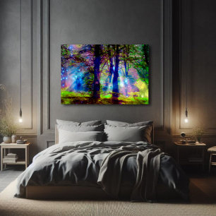 Colourful Fairy Tale Fantasy Forest Art Canvas Print
