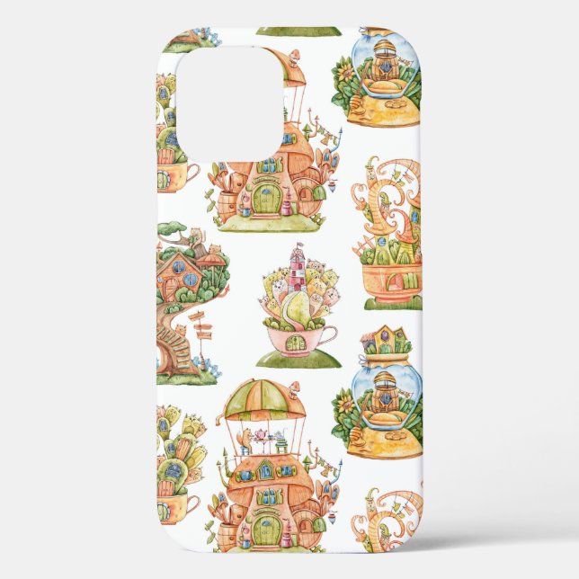 Colourful Fairy Tale Houses Pattern Case-Mate iPhone Case (Back)