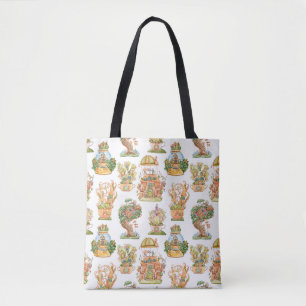 Colourful Fairy Tale Houses Pattern Tote Bag