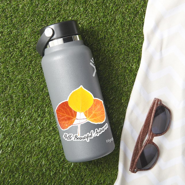 Colourful Fall Aspen Leaf Photos Custom  (HydroFlask Insitu)