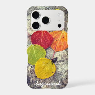 Colourful Fall Aspen Leaves Photo Personalized