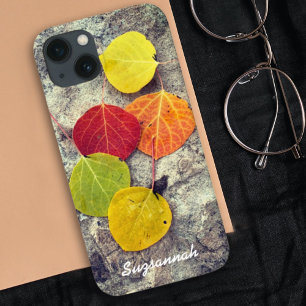 Colourful Fall Aspen Leaves Photo Personalized iPhone 13 Case