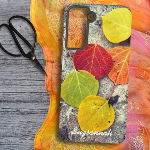 Colourful Fall Aspen Leaves Photo Personalized Samsung Galaxy Case