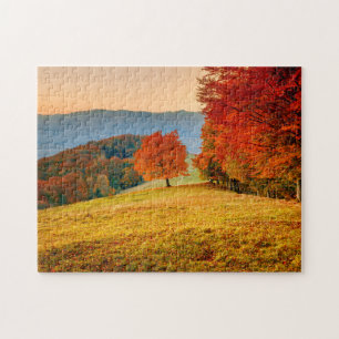 Colourful Fall Autumn Tree Landscape Jigsaw Puzzle
