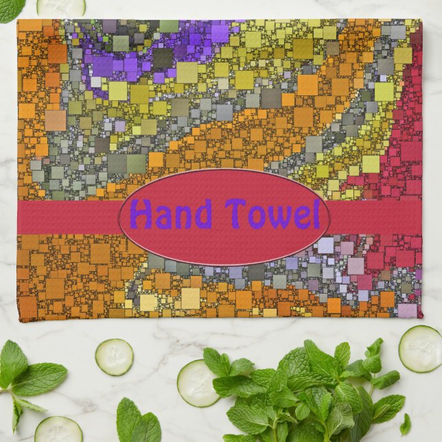 Colourful Fall Bouquet Box Design Kitchen Towel (Folded)