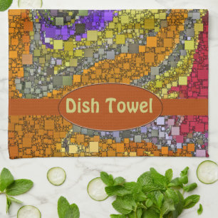 Colourful Fall Bouquet Box Design Kitchen Towel