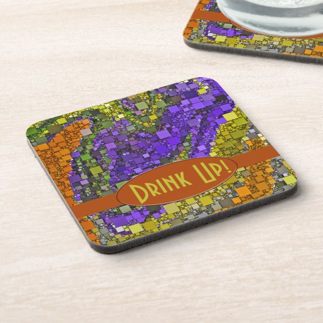 Colourful Fall Bouquet Box Design Personalized.  Coaster (Left Side)