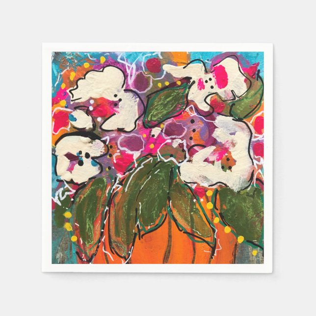 Colourful Fall Cocktail Napkin (Front)