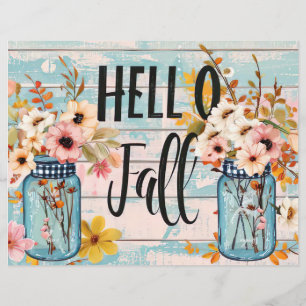 colourful fall flower pattern scrapbook paper