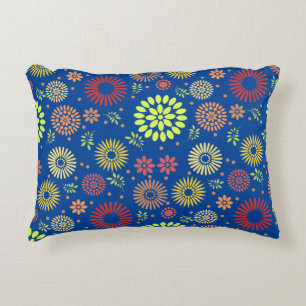 Colourful Fall Flowers in Warm Shades Accent Pillow