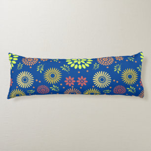Colourful Fall Flowers in Warm Shades Body Pillow