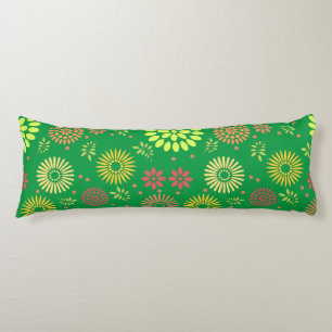 Colourful Fall Flowers in Warm Shades Body Pillow